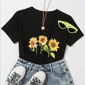 SHEIN sunflower tshirt